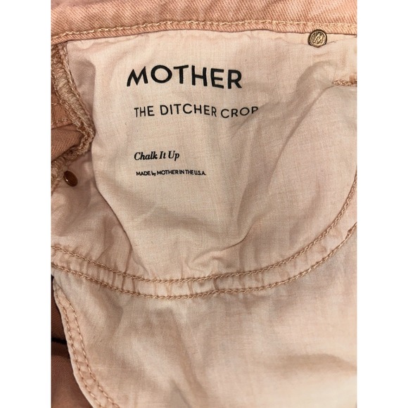 MOTHER The Ditcher Crop Chalk It Up Jeans Wide Leg Size 28 EUC - Picture 6 of 7